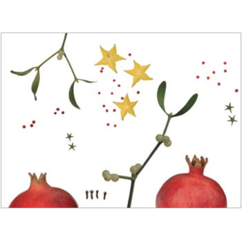 Klappkarte Mistel, Rückseite