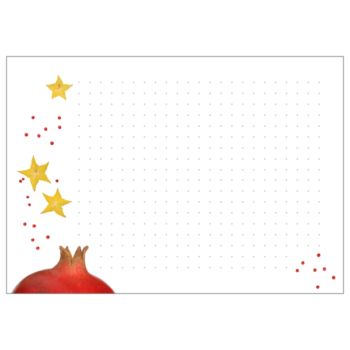Notizblock mit Granatapfel- und Sternfrucht-Motiv