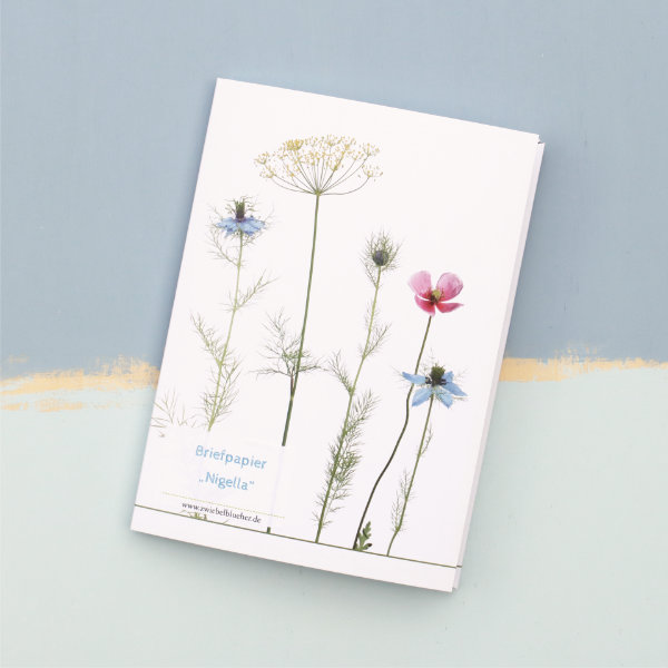 Briefpapiermappe mit Nigella-Motiv