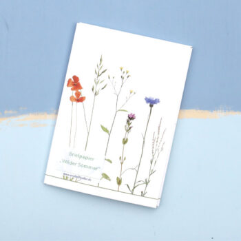 Briefpapier mit buntem Wiesenmotiv