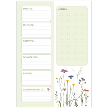 Wochenplaner mit Wiesenmotiv