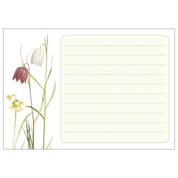 Notizblock mit Schachbrettblumenmotiv