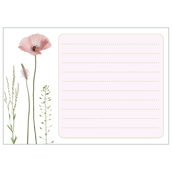 Notizblock "Rosa Mohn" liniert